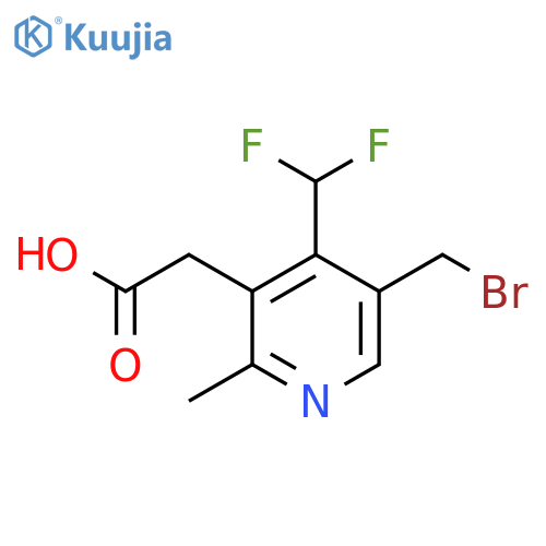 5-(Bromomethyl)-4-(difluoromethyl)-2-methylpyridine-3-acetic acid structure
