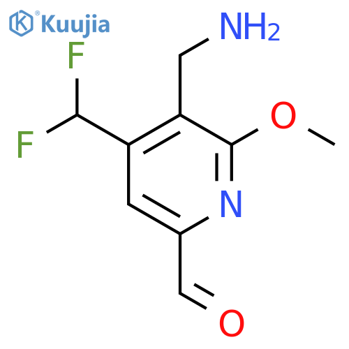 3-(Aminomethyl)-4-(difluoromethyl)-2-methoxypyridine-6-carboxaldehyde structure