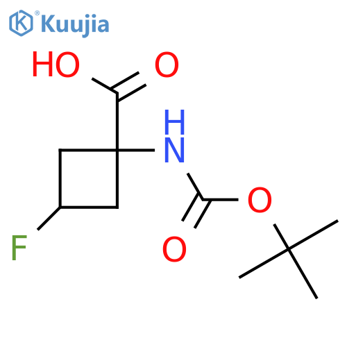 1-{[(tert-butoxy)carbonyl]amino}-3-fluorocyclobutane-1-carboxylic acid structure