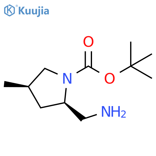 tert-butyl cis-2-(aminomethyl)-4-methyl-pyrrolidine-1-carboxylate structure