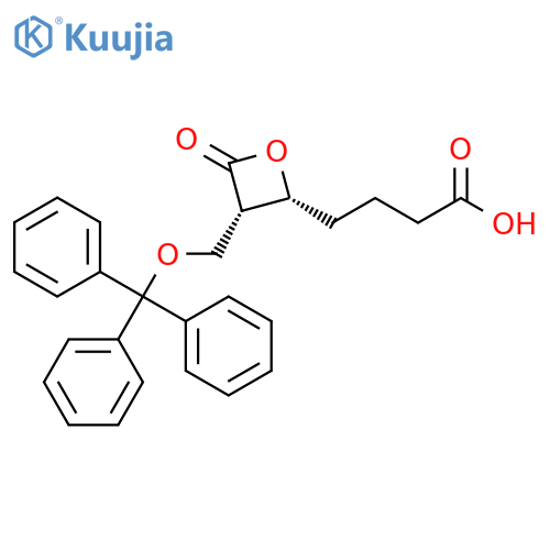 2-Oxetanebutanoic acid, 4-oxo-3-[(triphenylmethoxy)methyl]-, cis- structure