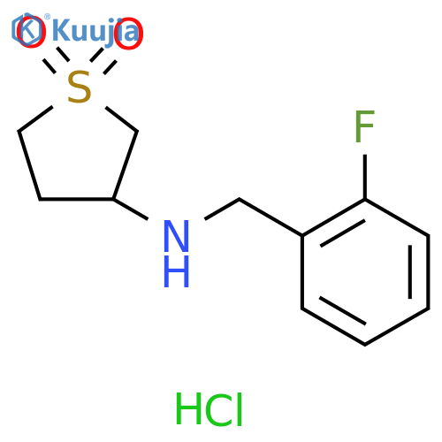 3-{[(2-fluorophenyl)methyl]amino}-1λ?-thiolane-1,1-dione hydrochloride structure