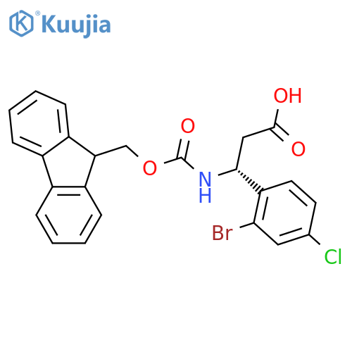 (3R)-3-(2-bromo-4-chlorophenyl)-3-({(9H-fluoren-9-yl)methoxycarbonyl}amino)propanoic acid structure