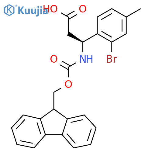 (3S)-3-(2-bromo-4-methylphenyl)-3-({(9H-fluoren-9-yl)methoxycarbonyl}amino)propanoic acid structure