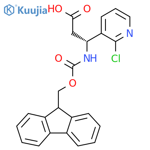 (3R)-3-(2-chloropyridin-3-yl)-3-({(9H-fluoren-9-yl)methoxycarbonyl}amino)propanoic acid structure
