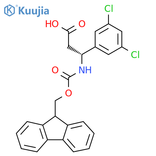 (3R)-3-(3,5-dichlorophenyl)-3-({(9H-fluoren-9-yl)methoxycarbonyl}amino)propanoic acid structure