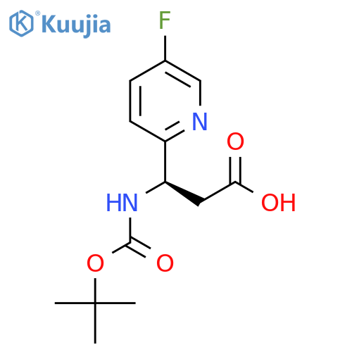 (3R)-3-{(tert-butoxy)carbonylamino}-3-(5-fluoropyridin-2-yl)propanoic acid structure