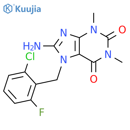 8-Amino-7-(2-chloro-6-fluoro-benzyl)-1,3-dimethyl-3,7-dihydro-purine-2,6-dione structure