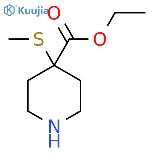 Ethyl 4-(methylsulfanyl)piperidine-4-carboxylate structure