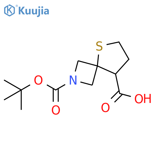 2-[(tert-butoxy)carbonyl]-5-thia-2-azaspiro[3.4]octane-8-carboxylic acid structure