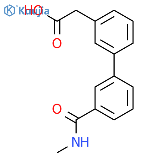 {3-3-(Methylcarbamoyl)phenylphenyl}acetic acid structure