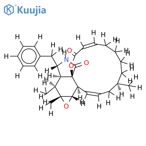 (13E,21E)-(7S,16R)-6,7-epoxy-16-methyl-10-phenyl-[14]cytochalasa-13,21-diene-1,23-dione structure