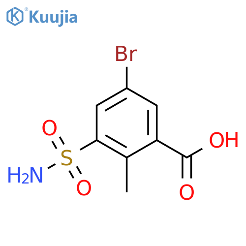 5-bromo-2-methyl-3-sulfamoylbenzoic acid structure