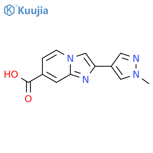 2-(1-methyl-1H-pyrazol-4-yl)imidazo1,2-apyridine-7-carboxylic acid structure