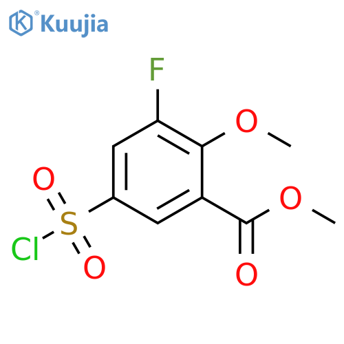 methyl 5-(chlorosulfonyl)-3-fluoro-2-methoxybenzoate structure