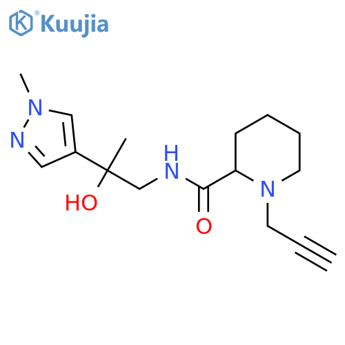 N-[2-hydroxy-2-(1-methyl-1H-pyrazol-4-yl)propyl]-1-(prop-2-yn-1-yl)piperidine-2-carboxamide structure