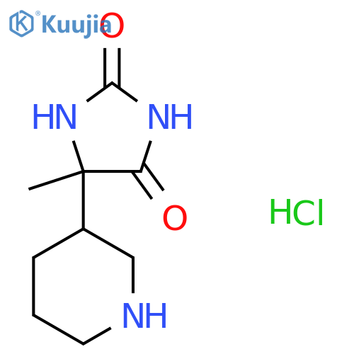 5-Methyl-5-(piperidin-3-yl)imidazolidine-2,4-dione hydrochloride structure