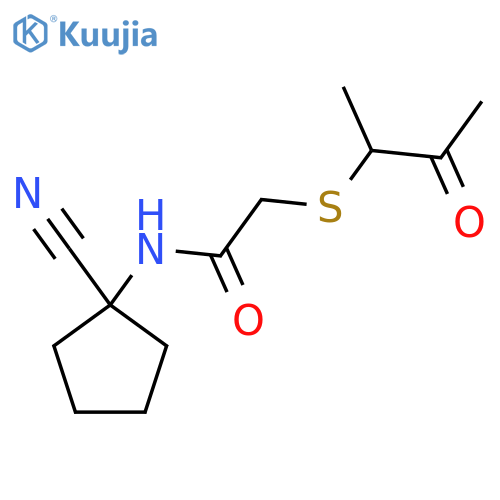 N-(1-cyanocyclopentyl)-2-(3-oxobutan-2-yl)sulfanylacetamide structure