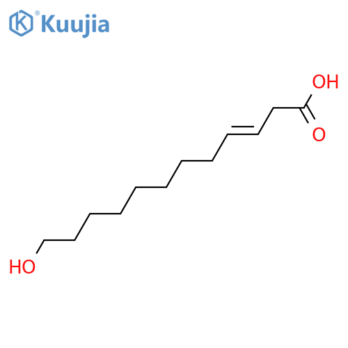 12-Hydroxy-3-dodecenoic acid; (E)-form structure