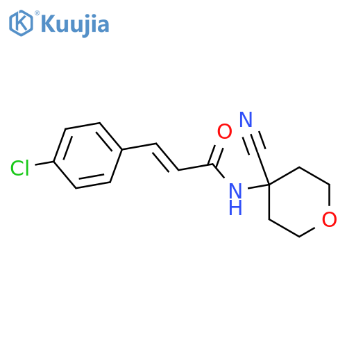 3-(4-chlorophenyl)-N-(4-cyanooxan-4-yl)prop-2-enamide structure
