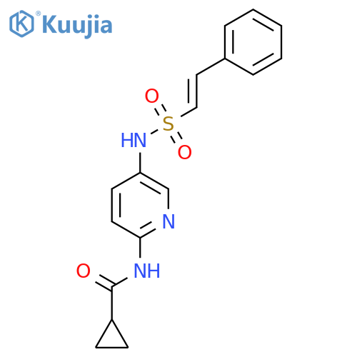 N-[5-[[(E)-2-Phenylethenyl]sulfonylamino]pyridin-2-yl]cyclopropanecarboxamide structure