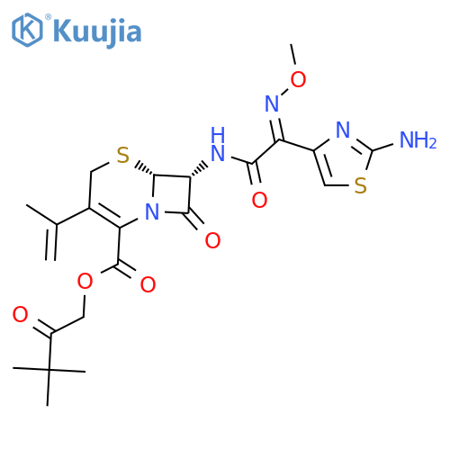 pivaloyloxymethyl 7-(2-(2-amino-4-thiazole)-2-methoxyiminoacetamido)-3-(2-propenyl)-3-cephem-4-carboxylate structure