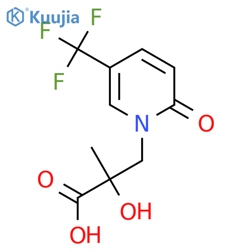 2-Hydroxy-2-methyl-3-[2-oxo-5-(trifluoromethyl)-1,2-dihydropyridin-1-yl]propanoic acid structure