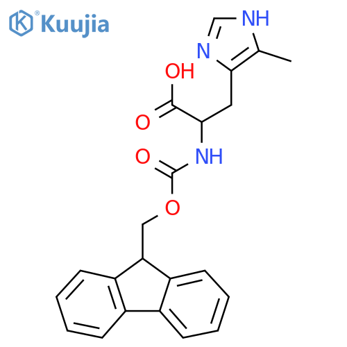 2-({(9H-fluoren-9-yl)methoxycarbonyl}amino)-3-(4-methyl-1H-imidazol-5-yl)propanoic acid structure