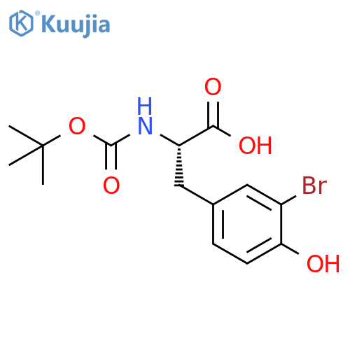 3-(3-bromo-4-hydroxyphenyl)-2-{(tert-butoxy)carbonylamino}propanoic acid structure