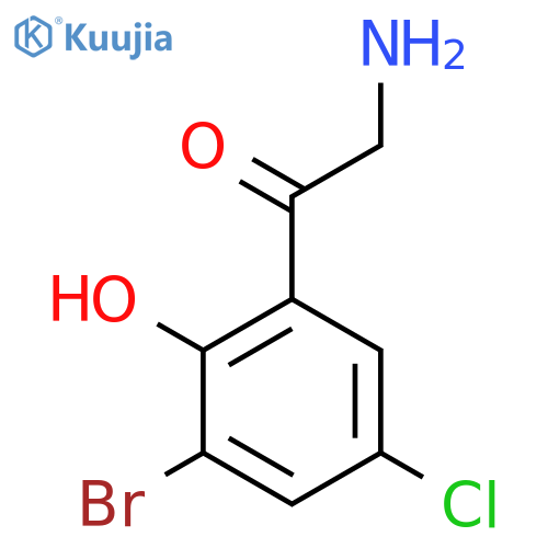 2-amino-1-(3-bromo-5-chloro-2-hydroxyphenyl)ethan-1-one structure