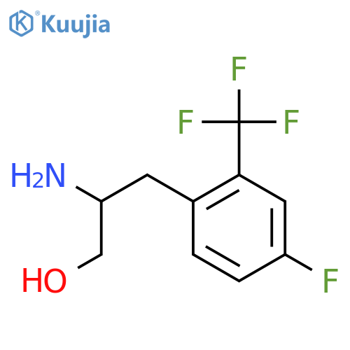 2-amino-3-4-fluoro-2-(trifluoromethyl)phenylpropan-1-ol structure
