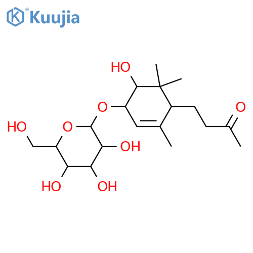 (1S,4S,6S)-6-hydroxy-3,5,5-trimethyl-4-(3-oxobutyl)cyclohex-2-en-1-yl beta-D-glucopyranoside structure