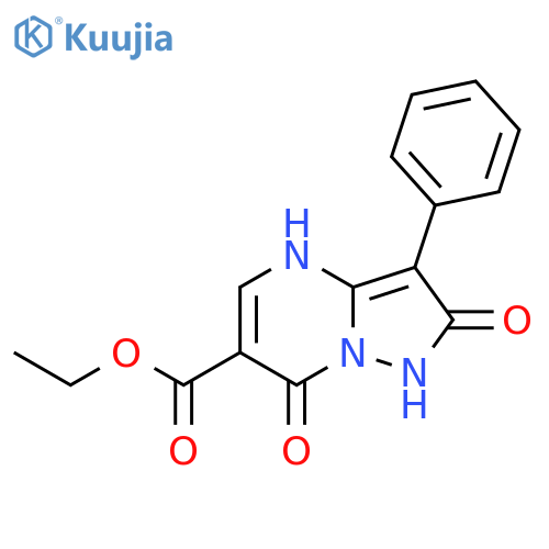Ethyl 2,7-dioxo-3-phenyl-1,2,4,7-tetrahydropyrazolo[1,5-a]pyrimidine-6-carboxylate structure