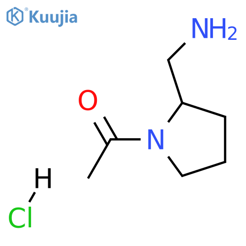 1-[2-(aminomethyl)pyrrolidin-1-yl]ethan-1-one hydrochloride structure