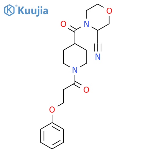 4-[1-(3-Phenoxypropanoyl)piperidine-4-carbonyl]morpholine-3-carbonitrile structure
