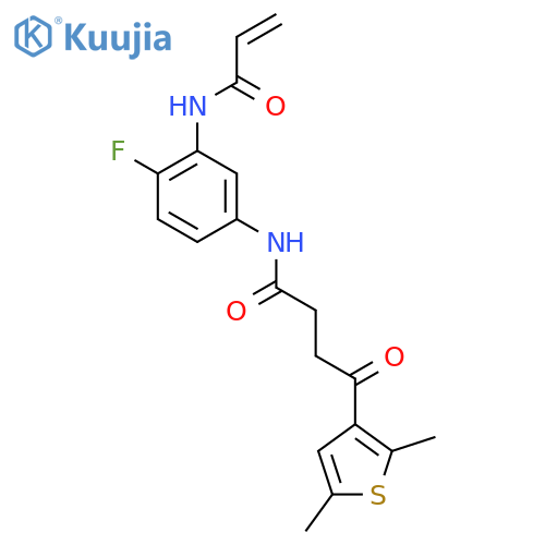 4-(2,5-dimethylthiophen-3-yl)-N-[4-fluoro-3-(prop-2-enamido)phenyl]-4-oxobutanamide structure