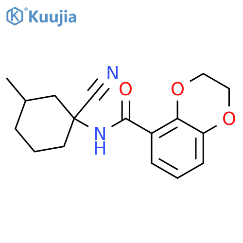 N-(1-Cyano-3-methylcyclohexyl)-2,3-dihydro-1,4-benzodioxin-5-carboxamide structure