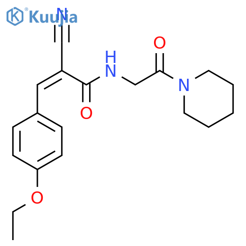 (Z)-2-Cyano-3-(4-ethoxyphenyl)-N-(2-oxo-2-piperidin-1-ylethyl)prop-2-enamide structure