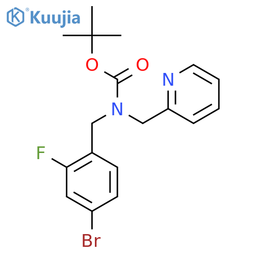 tert-butyl N-(4-bromo-2-fluorophenyl)methyl-N-(pyridin-2-yl)methylcarbamate structure