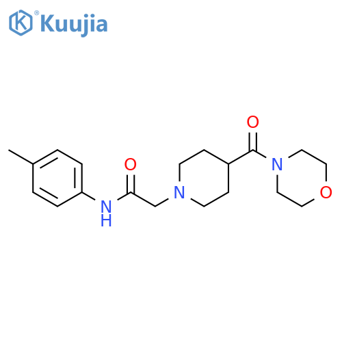 N-(4-methylphenyl)-2-[4-(morpholine-4-carbonyl)piperidin-1-yl]acetamide structure