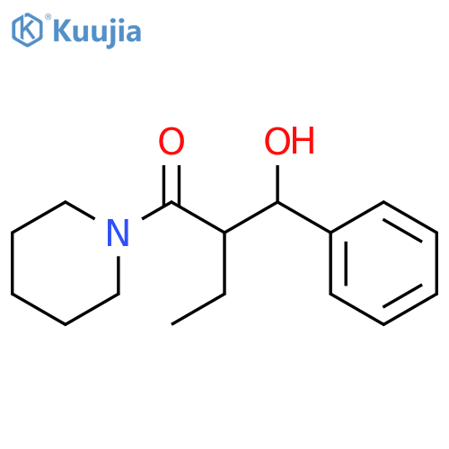 Piperidine, 1-[2-(hydroxyphenylmethyl)-1-oxobutyl]- structure