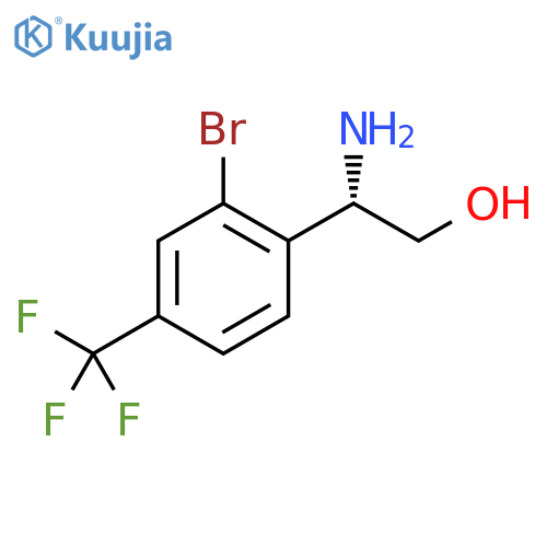 (2S)-2-amino-2-2-bromo-4-(trifluoromethyl)phenylethan-1-ol structure