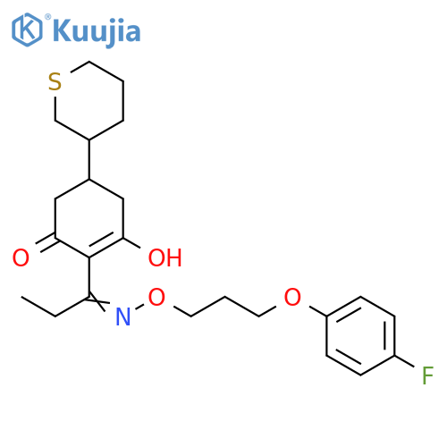 2-Cyclohexen-1-one,2-[1-[[3-(4-fluorophenoxy)propoxy]imino]propyl]-3-hydroxy-5-(tetrahydro-2H-thiopyran-3-yl)- structure