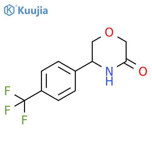 5-[4-(trifluoromethyl)phenyl]morpholin-3-one structure