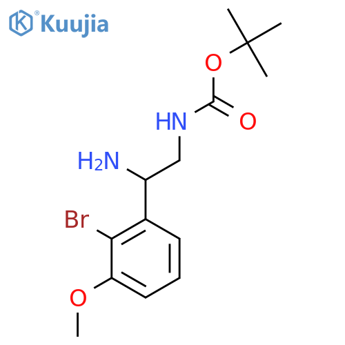 tert-butyl N-2-amino-2-(2-bromo-3-methoxyphenyl)ethylcarbamate structure