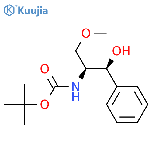 tert-butyl N-(1S,2S)-1-hydroxy-3-methoxy-1-phenylpropan-2-ylcarbamate, trans structure