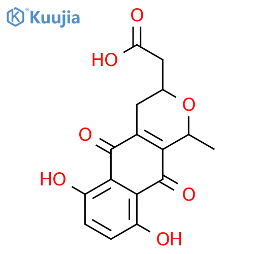 (1R,3S)-6,9-dihydroxy-1-methyl-5,10-dioxo-3,4,5,10-tetrahydro-1H-naphtho[2,3-c]pyran-3-yl acetic acid structure
