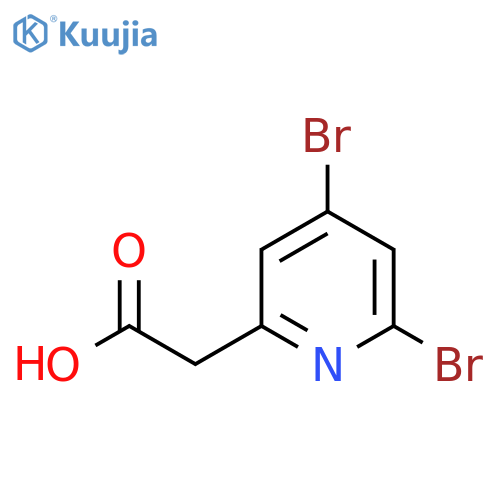 (4,6-Dibromopyridin-2-YL)acetic acid structure