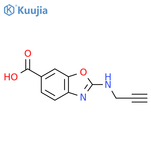 2-(prop-2-yn-1-yl)amino-1,3-benzoxazole-6-carboxylic acid structure