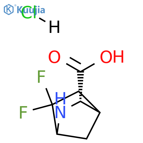 (3S)-6,6-difluoro-2-azabicyclo[2.2.1]heptane-3-carboxylic acid;hydrochloride structure